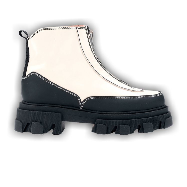 Ganni Polido Zipper Boot 'Egret' | GOAT