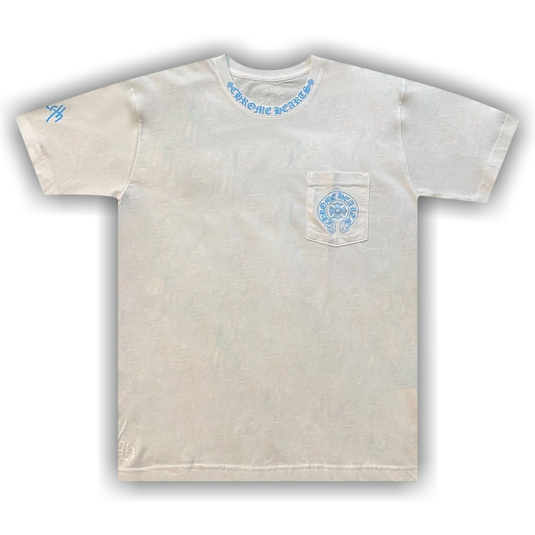 Buy Chrome Hearts St. Barth Neck Logo Tee 'White/Blue' - 1383