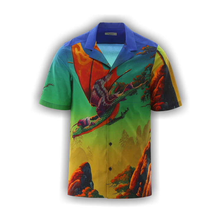 トップス Valentino Short-Sleeved Shirt Dragon Buy Valentino Dragon Print Short-Sleeve Shirt 'Multicolor