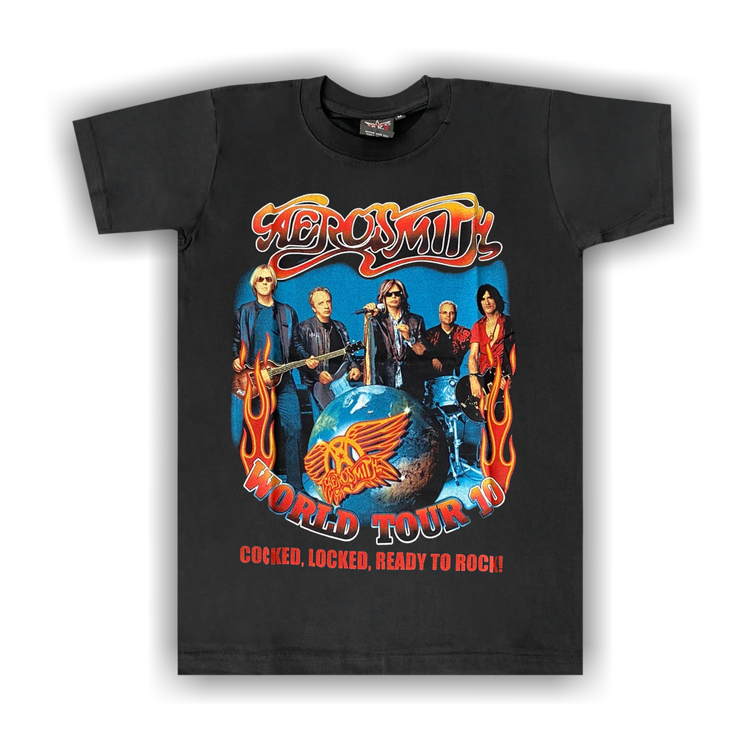 Buy Vintage Aerosmith Rock Band World GOAT 100000103VARB T-Shirt BLAC \'Black\' | - Tour 2903