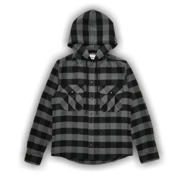 トップス OFF-WHITE Arrow Hooded Flannel Shirt Buy Off-White Arrow Hooded Flannel Shirt 'Light Grey