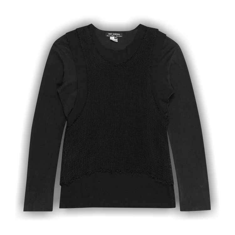 RAF SIMONS トレーナー 46 ブラック　裏起毛 RAF SIMONS ラフシモンズ Fitting crerw neck sweater Parable