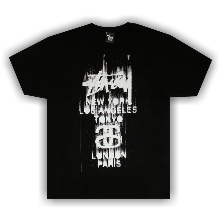 Buy Stussy World Tour Paint Tee 'Black' - 1903190 BLAC | GOAT