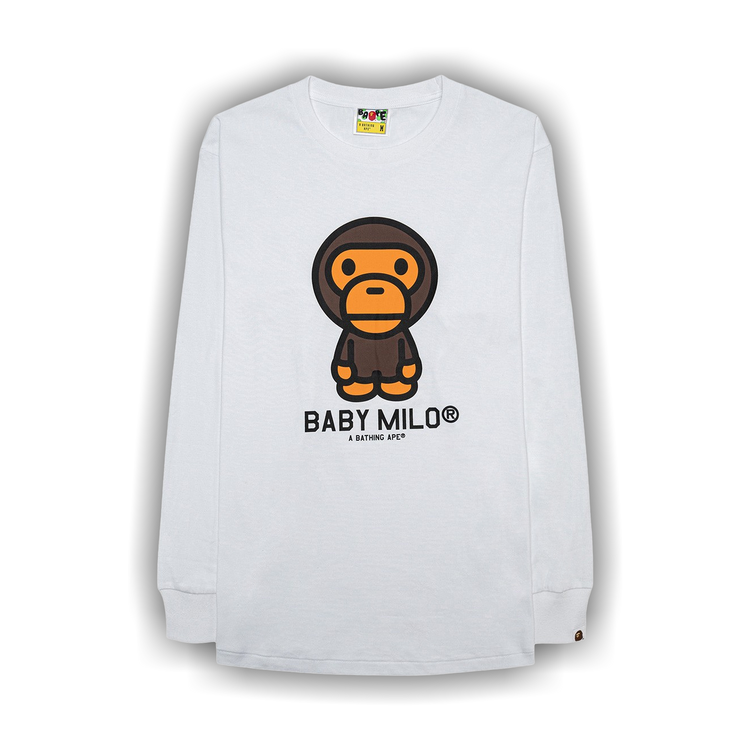 Buy BAPE Baby Milo Long-Sleeve Tee 'White' - 2G80 111 001