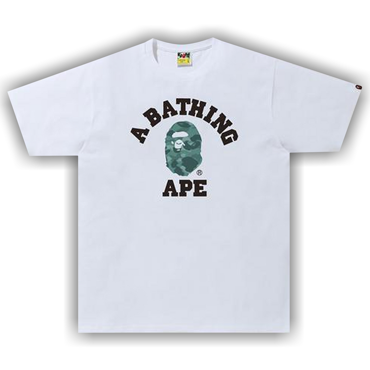 Buy BAPE Color Camo College Tee 'White/Green' - 1H30 110 013 Buy BAPE Color Camo College Tee 'White/Green' - 1H30 110 013