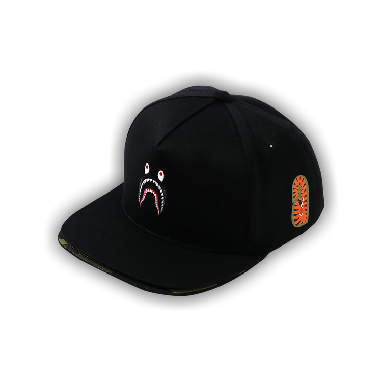 Buy BAPE Double Visor Shark Snap Back Cap 'Black' - 1H20 180 005
