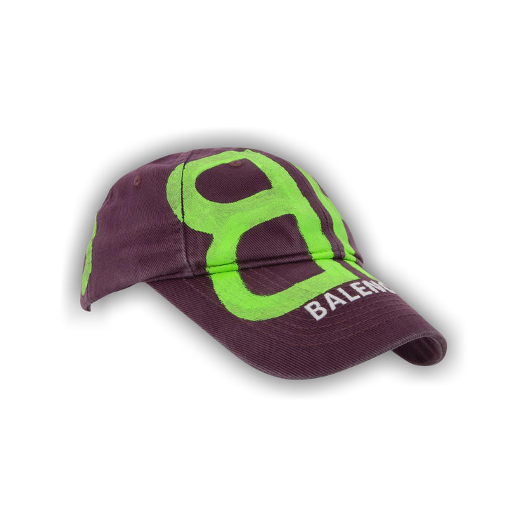 Buy Balenciaga Bb Sprayed Cap 'Grape/Fluo Green' - 673321 410B2