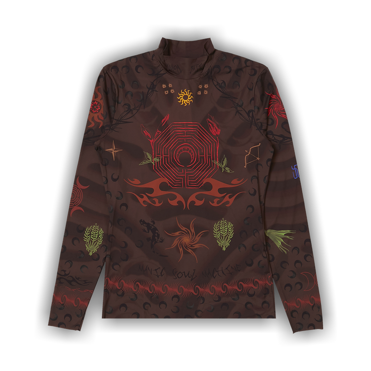 Buy Marine Serre Second Skin Tattoo Top 'Punk Shaded Tattoo Brown