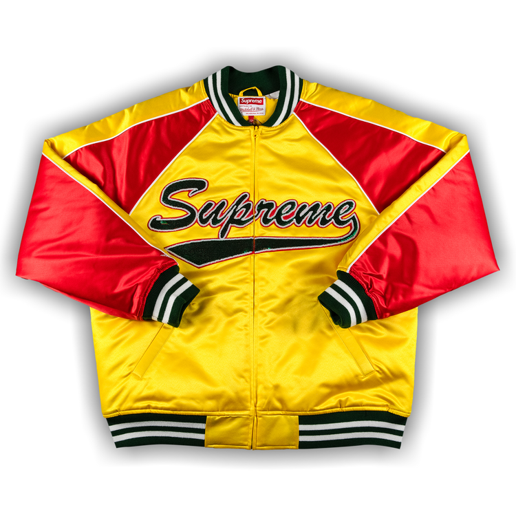 Buy Supreme x Mitchell & Ness Sequin Logo Varsity Jacket 'Gold