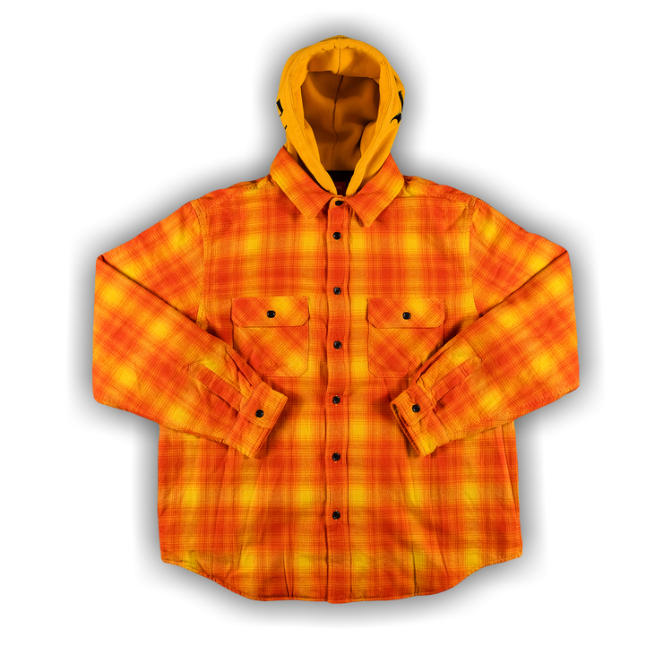 Size xl Supreme Hooded Flannel Zip Up Shirt 'Orange'