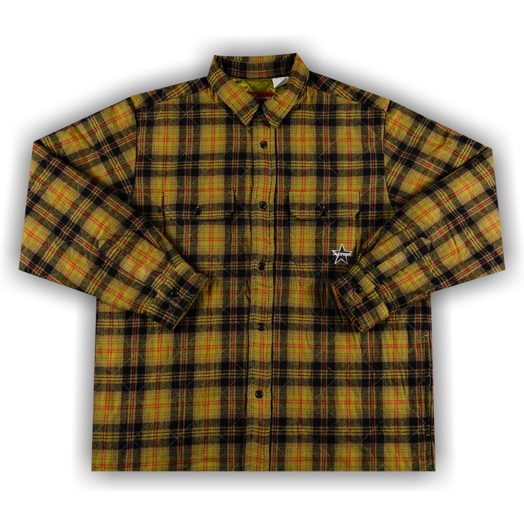 Supreme Quilted Plaid Flannel ShirtOlive