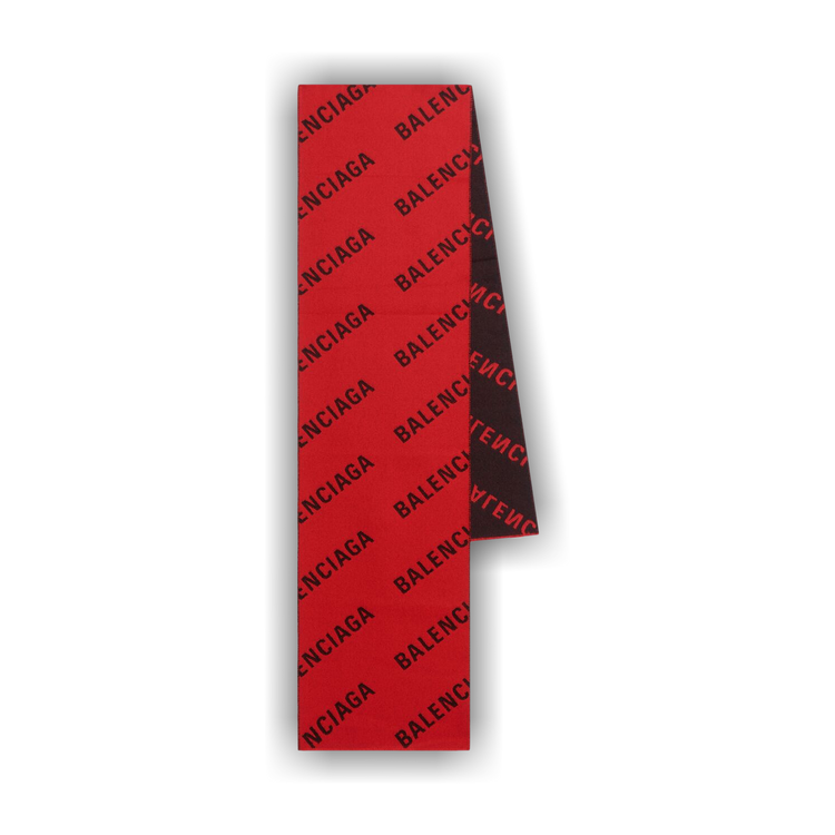 Buy Balenciaga Macro Allover Logo Scarf 'Red/Black' - 673133 Buy Balenciaga Macro Allover Logo Scarf 'Red/Black' - 673133
