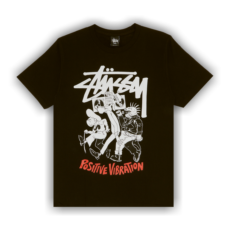 Buy Stussy Positive Vibration Tee 'Black' - 1903160 BLAC | GOAT