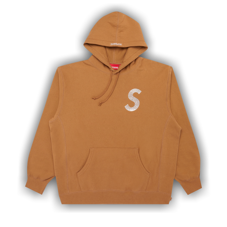 Supreme x Swarovski S Logo Hooded Sweatshirt 'Brown'