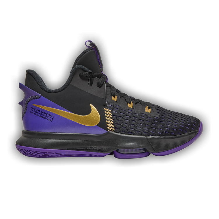 バッシュNike LeBron Witness 5 Lakers（27cm） Nike LeBron Witness 5 Fierce Purple Metallic Gold LA Lakers
