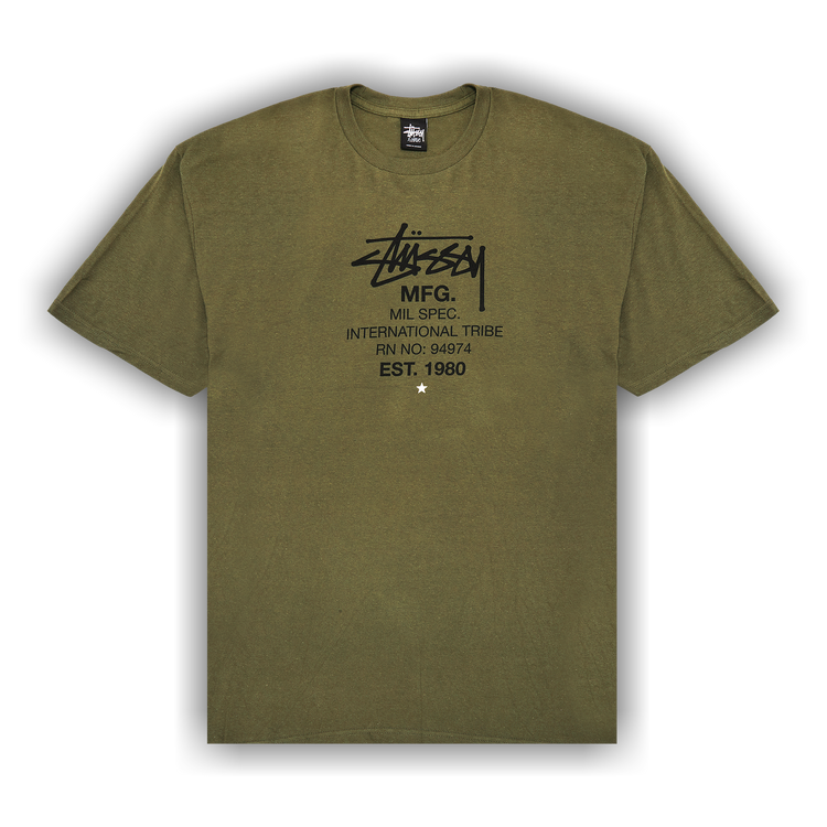 Buy Stussy MFG International Tribe Tee 'Olive Green' - 0535