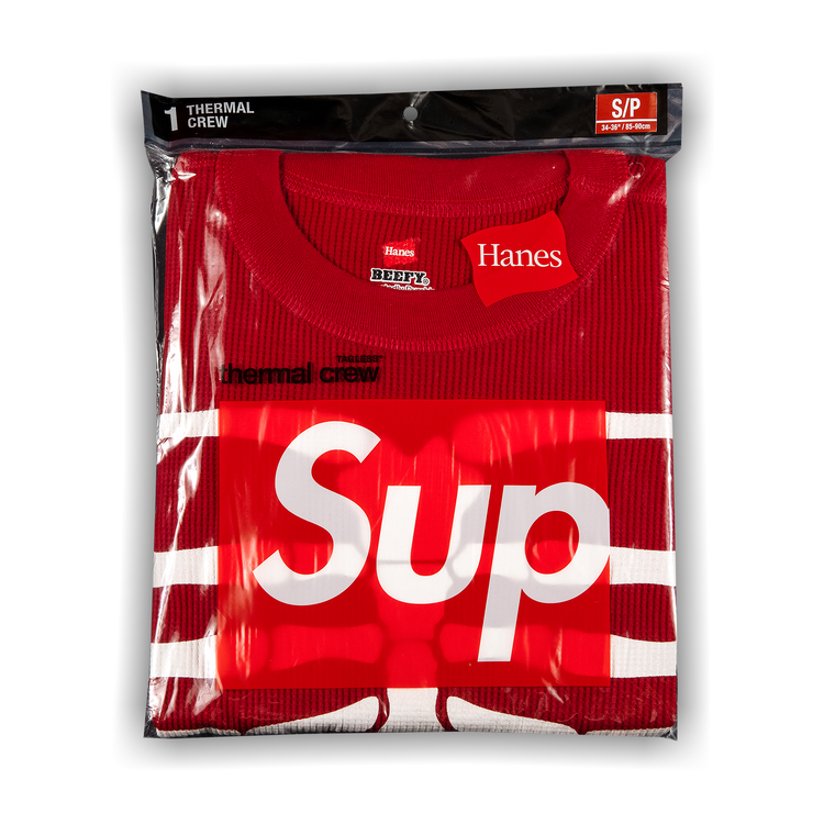 トップス SUPREME Bones Thermal Crew Red (1 Pack) Supreme Hanes Bones Thermal Crew (1 Pack) (FW23) - $30