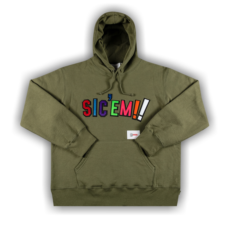 Buy Supreme x WTAPS Sic'em! Hooded Sweatshirt 'Light Olive 