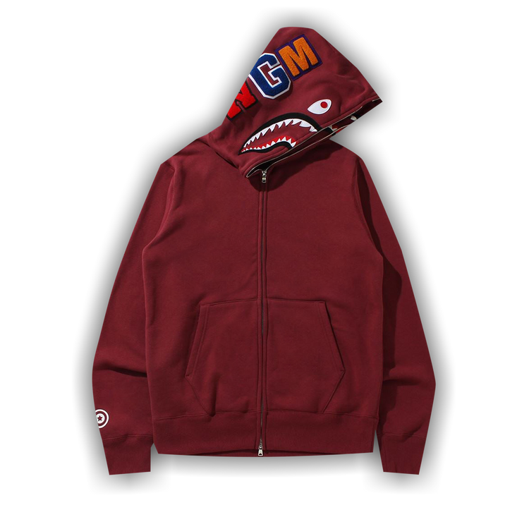 Burgundy bape hoodie best sale