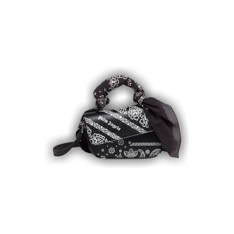 Palm Angels Bandana Mini Crash Bag 'Black/White' | GOAT