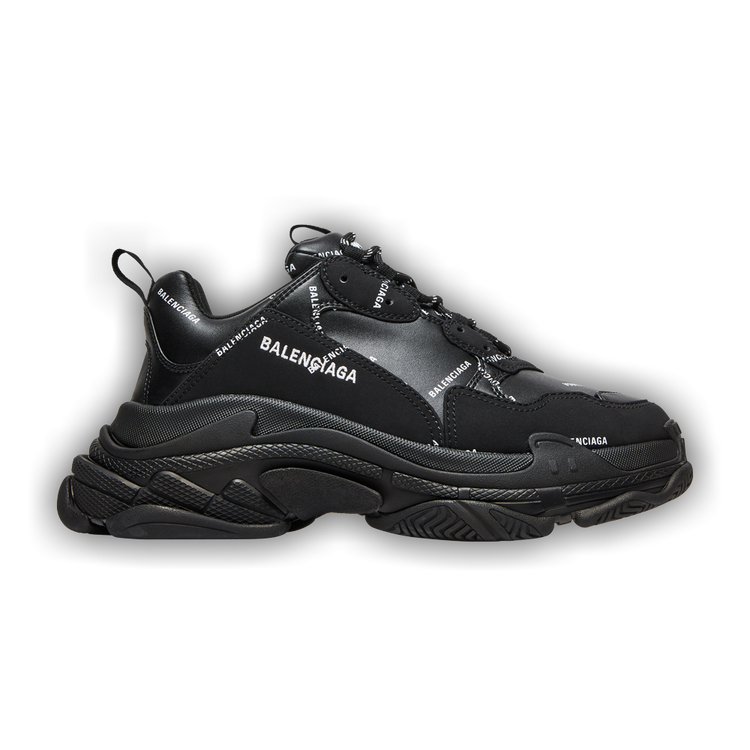 Balenciaga triple s black logo sales