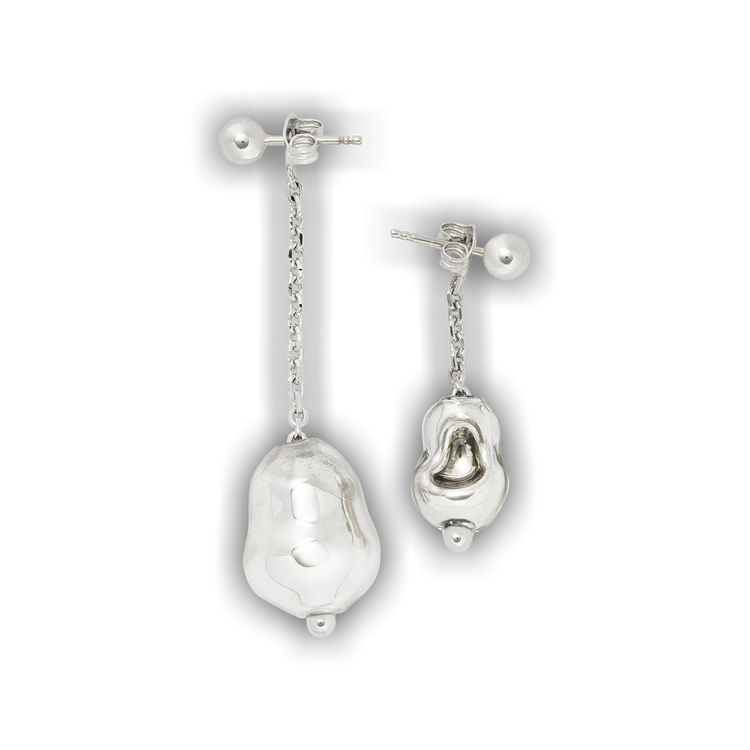 アクセサリー Lemaire PEARLS Buy Lemaire Pearl Asymmetrical Earrings 'Silver' - W CAO