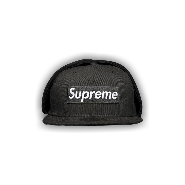 Supreme x New Era Earflap Box Logo 'Black' | GOAT