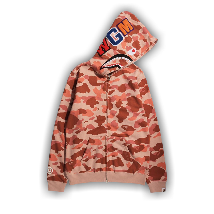 Buy BAPE 1st Camo Shark Full Zip Hoodie 'Pink' - 1H80 215 Buy BAPE 1st Camo Shark Full Zip Hoodie 'Pink' - 1H80 215
