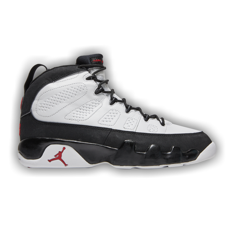 Jordan 9 red black and white online