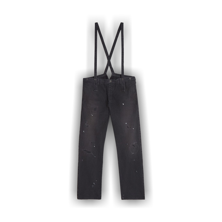 Buy Visvim Travailler Braces Pants DMGD 'Black' - 121205008007 BLAC | GOAT