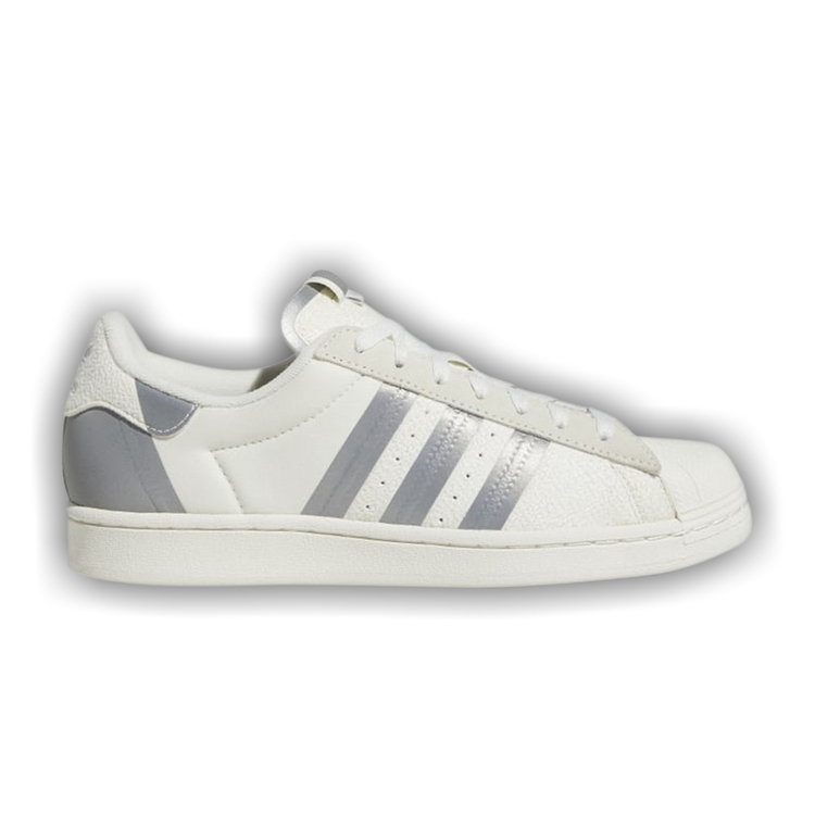 Adidas superstar white and silver on sale