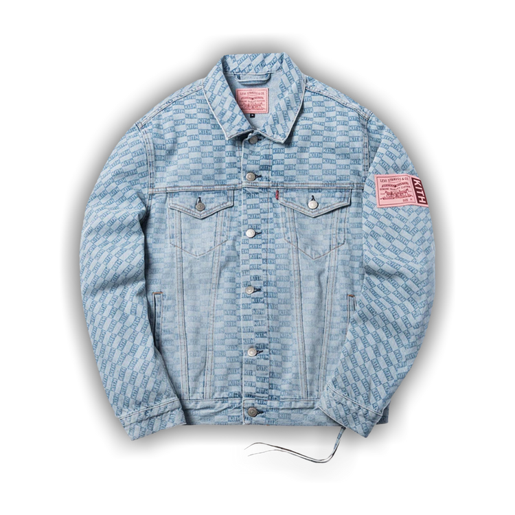 Buy Kith For Levi's Salt Bleached AOP Trucker Jacket 'Light Blue' - 0725  1FW180306FLSB LIGH | GOAT