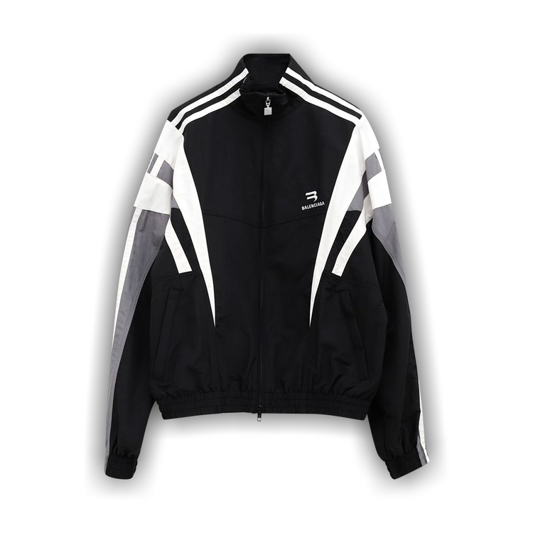 Buy Balenciaga Sporty B Tracksuit Jacket 'Black/Grey' - 681438