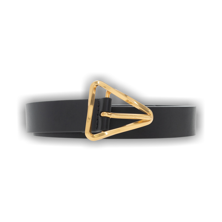 Buy Bottega Veneta Twisted Triangle Leather Belt 'Black/Gold' - 679476  VMAU3 8425 | GOAT