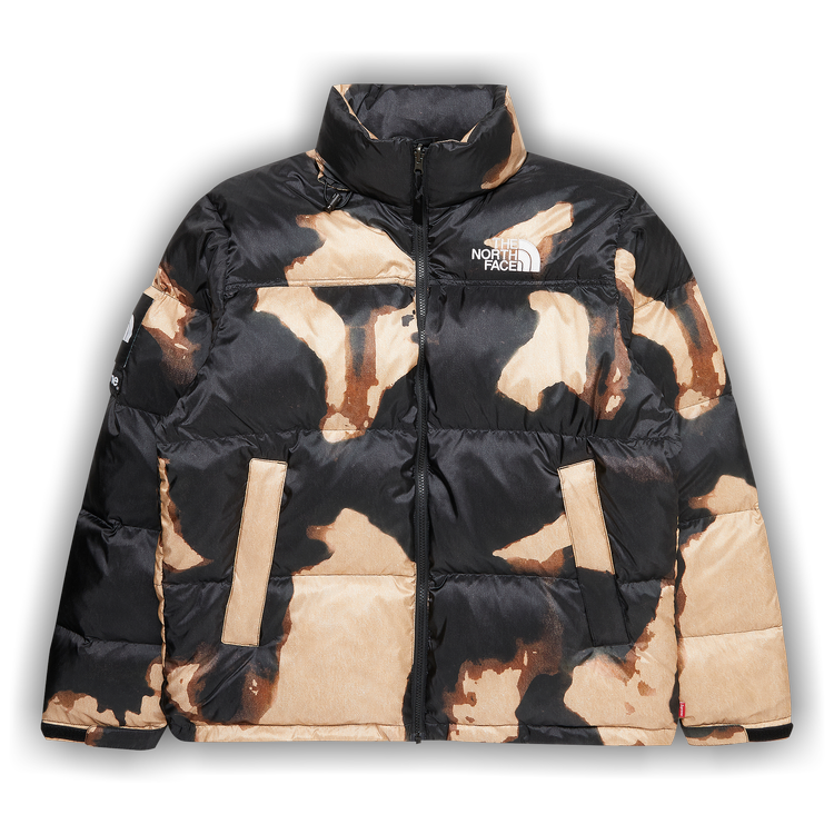Supreme x The North Face Bleached Denim Print Nuptse Jacket 'Black'