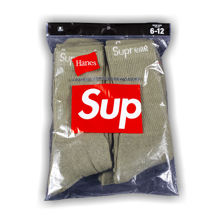 Supreme × Hanes 4PAIRS CHSHION CREWSOCKS Supreme Hanes Crew Socks (4 Pack) (SS23) - $24