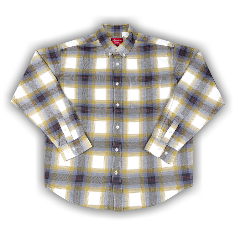 Buy Supreme Brushed Plaid Flannel Shirt 'Natural' - SS22S8 NATURAL | GOAT