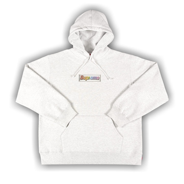 Buy Supreme Bling Box Logo Hooded Sweatshirt 'Ash Grey Buy Supreme Bling Box Logo Hooded Sweatshirt 'Ash Grey