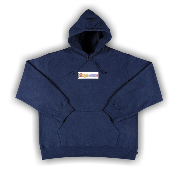 Supreme Bling Box Logo Hooded Sweatshirt 'Navy'
