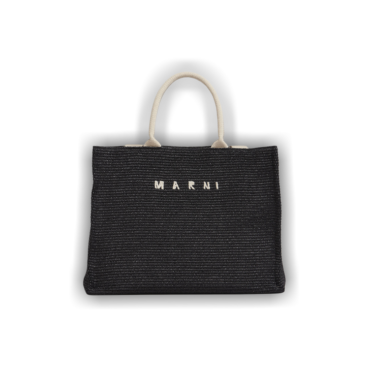 Buy Marni Logo Detailed Shopping Bag 'Black' - SHMP0078U0