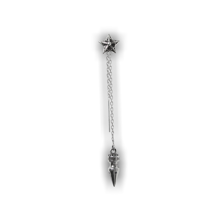 Buy Chrome Hearts Chain Spike Star Earring Silver 1383