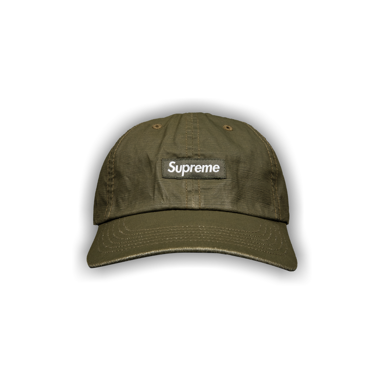 Buy Supreme Small Box Coated Linen 6-Panel 'Olive' - SS22H29 OLIVE | GOAT