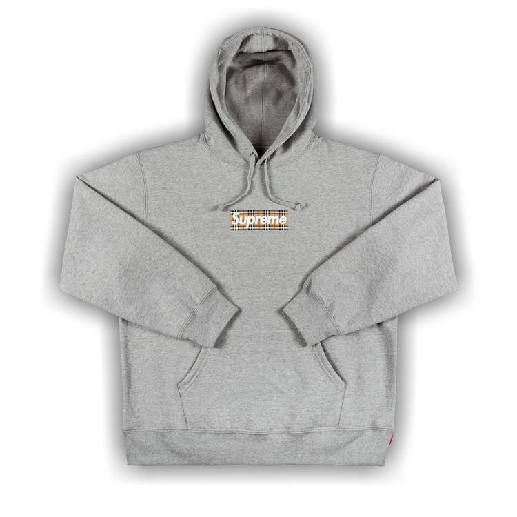 Buy Supreme x Burberry Box Logo Hooded Sweatshirt 'Heather Grey'
