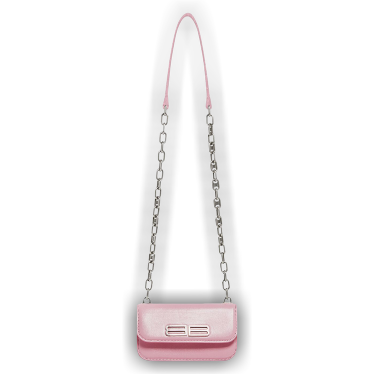 Balenciaga Gossip Shoulder Bag XS Pink in Embossed Calfskin with  Silver-tone - US