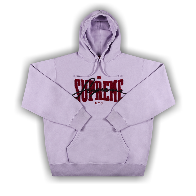 Buy Supreme Embroidered Chenille Hooded Sweatshirt 'Pale