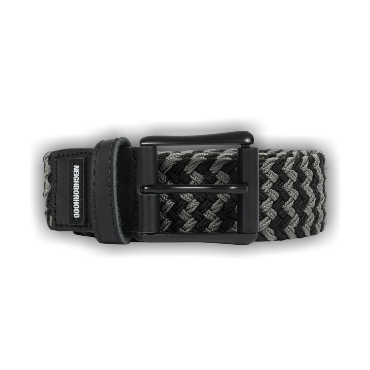 Buy Neighborhood Braid Belt 'Black/Grey' - 221MYNH AC01 BLAC | GOAT AU