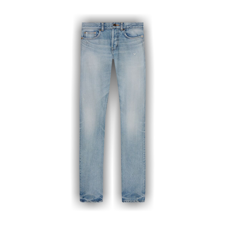 Buy Saint Laurent Slim Fit Jeans 'Light Fall Blue Denim' - 597052 