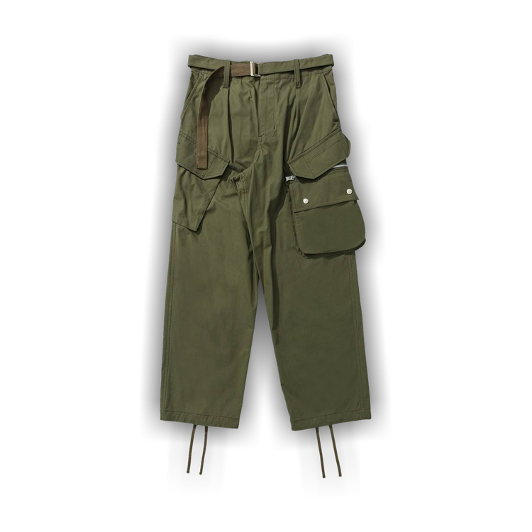 Sacai Belted Cargo Pants 'Khaki' | GOAT