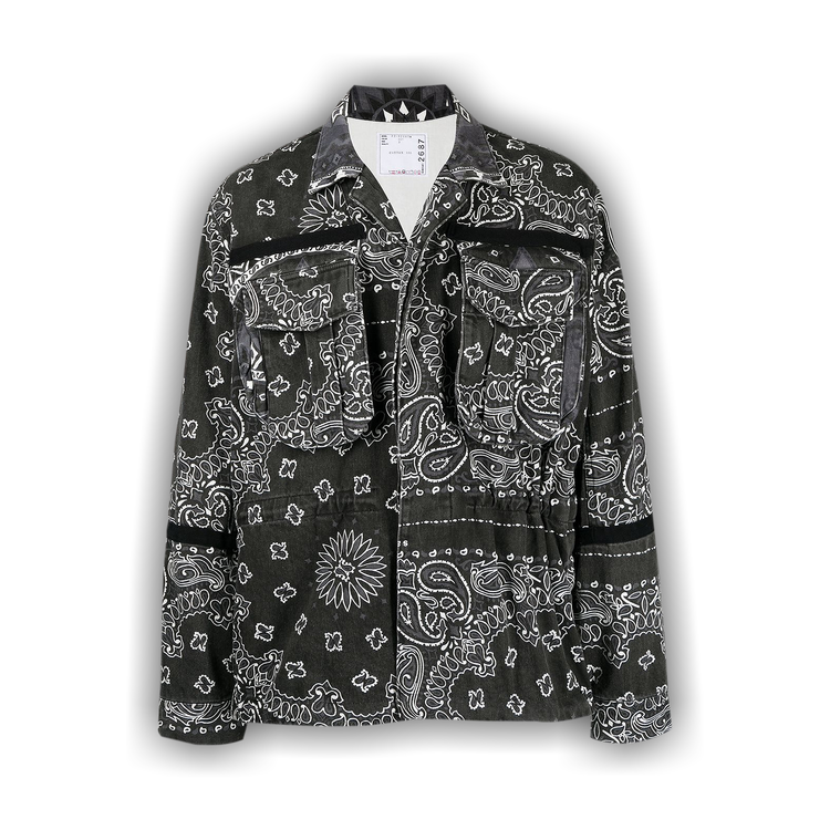 Buy Sacai Bandana Print Jacket 'Black' - 22 02687M 001 | GOAT