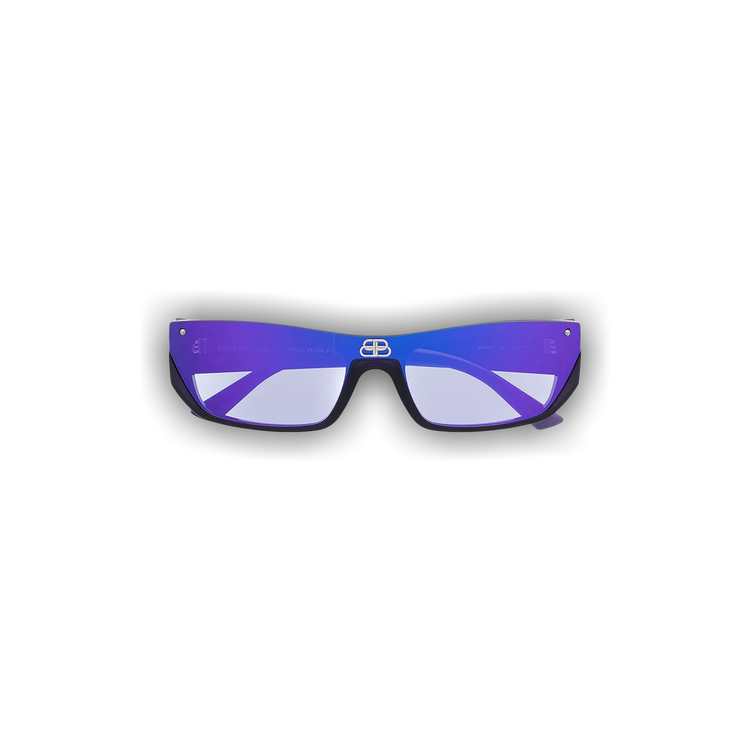 balenciaga black & violet oversized sunglasses